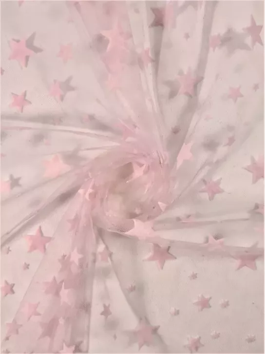 Tiul 👗 siatkagwiazdki róż na sukienki✂ YardTkaniny ✂