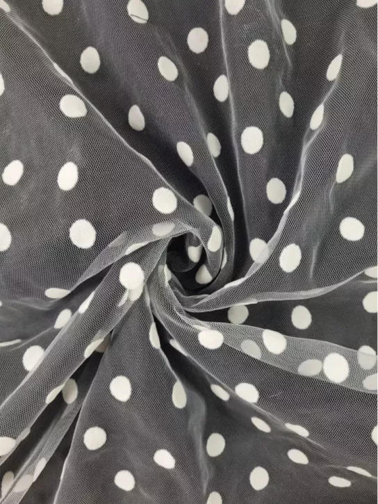 Tiul Kropki 👗 dodatek do sukienki w groszki ecru ✂ YardTkaniny✂
