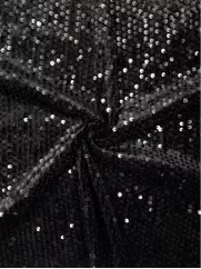 Miękki cekin na welurze 👗 czarne materiał na dekoracje ✂YardTkaniny ✂