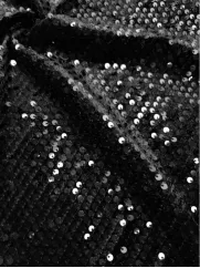 Miękki cekin na welurze 👗 czarne materiał na dekoracje ✂YardTkaniny ✂