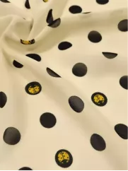 Szyfon👗 delikatna tkanina na sukienkę beż w grochy ✂ YardTkaniny ✂