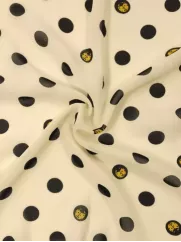 Szyfon👗 delikatna tkanina na sukienkę beż w grochy ✂ YardTkaniny ✂