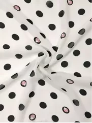 Szyfon👗 delikatna tkanina na sukienkę różowe grochy  ✂ YardTkaniny ✂