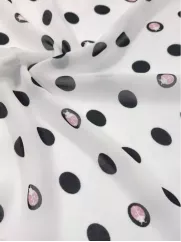 Szyfon👗 delikatna tkanina na sukienkę różowe grochy  ✂ YardTkaniny ✂