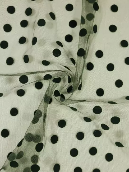 Tiul Kropki 👗 dodatek do sukienki w groszki zieleń ✂ YardTkaniny✂