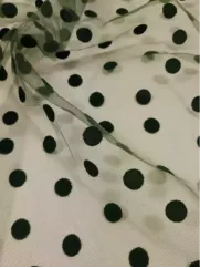 Tiul Kropki 👗 dodatek do sukienki w groszki zieleń ✂ YardTkaniny✂