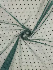 Tiul siatka 👗 kropki małe na siatce ciemna zieleń  ✂ YardTkaniny ✂