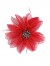 Kwiat 3d à la broszka z piórami - czerwień