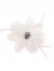 Kwiat 3d à la broszka z piórami - biały