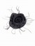 Róża 3d à la broszka z piórami - czarny