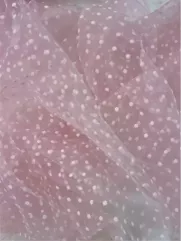 Tiul Kropki 👗 dodatek do sukienki w groszki brudny róż ✂ YardTkaniny✂