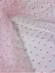 Tiul Kropki 👗 dodatek do sukienki w groszki brudny róż ✂ YardTkaniny✂