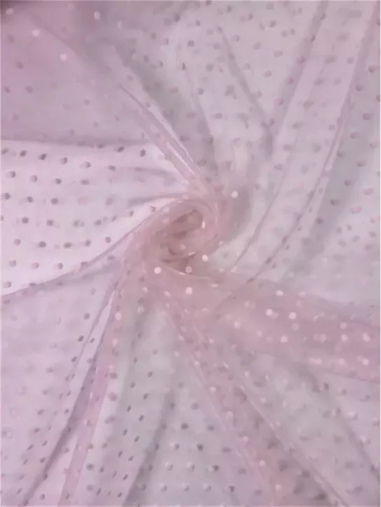 Tiul Kropki 👗 dodatek do sukienki w groszki brudny róż ✂ YardTkaniny✂