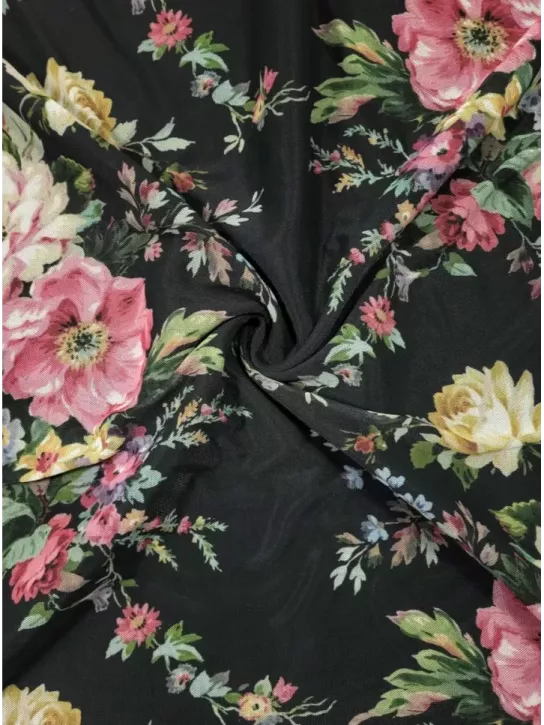 Siatka 👗 elastyczna na sukienkę duże kwiaty ✂ YardTkaniny ✂
