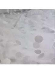 Tiul flok siatka kropki duże - biel