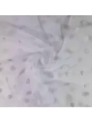 Tiul flok siatka kropki duże - biel