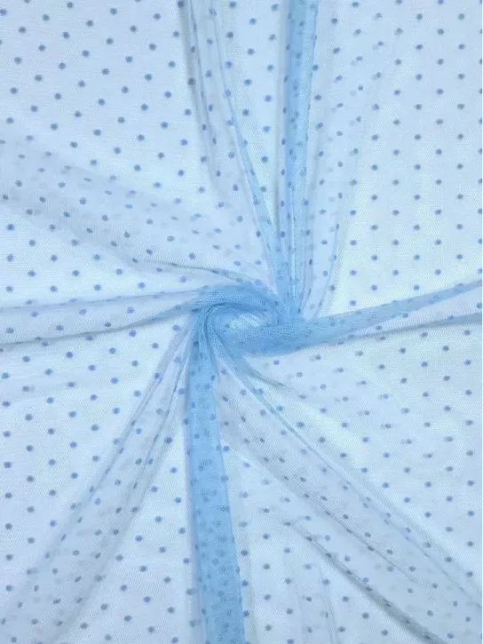Tiul Kropki 👗 dodatek do sukienki w groszki niebieskie ✂ YardTkaniny✂