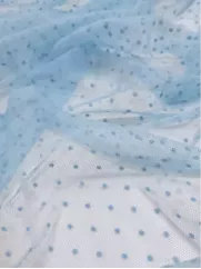 Tiul Kropki 👗 dodatek do sukienki w groszki niebieskie ✂ YardTkaniny✂