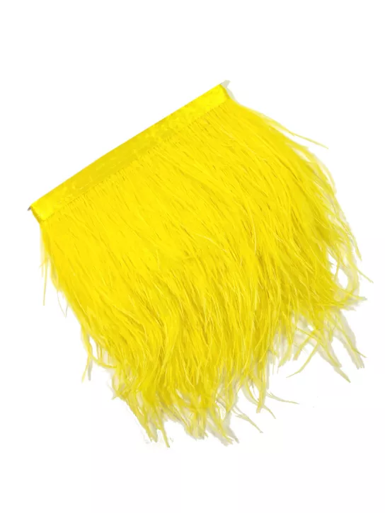 Strusia pióra 👗 dodatek do sukienki wieczorowej zółty ✂ YardTkaniny ✂