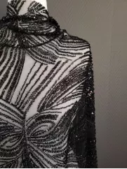 Koronka 👗 gipiura czarna w kwiaty na sukienkę ✂ YardTkaniny ✂