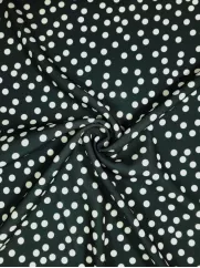 Tkanina krepa👗 na sukienkę materiał w białe grochy  ✂ YardTkaniny ✂