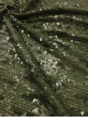 Cekin na siatce drobny 👗 na sukienkę wieczorową khaki ✂ YardTkaniny ✂