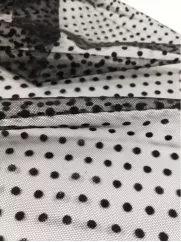 Tiul Kropki 👗 piękny materiał czarny dodatek dekoracja ✂YardTkaniny✂