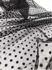 Tiul Kropki 👗 piękny materiał czarny dodatek dekoracja ✂YardTkaniny✂