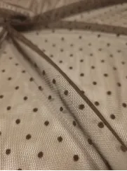 Tiul Kropki 👗 dodatek do sukienki w groszki jasny beż ✂ YardTkaniny✂