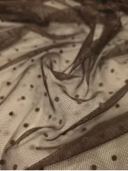 Tiul Kropki 👗 dodatek do sukienki w groszki jasny beż ✂ YardTkaniny✂