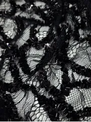 Koronka 👗 gipiura czarna w kwiaty na sukienkę ✂ YardTkaniny ✂