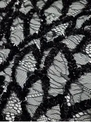 Koronka 👗 gipiura czarna w kwiaty na sukienkę ✂ YardTkaniny ✂