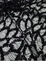 Koronka 👗 gipiura czarna w kwiaty na sukienkę ✂ YardTkaniny ✂