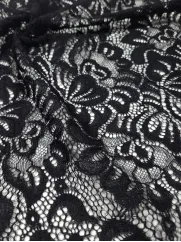 Koronka 👗 gipiura czarna w kwiaty na sukienkę ✂ YardTkaniny ✂