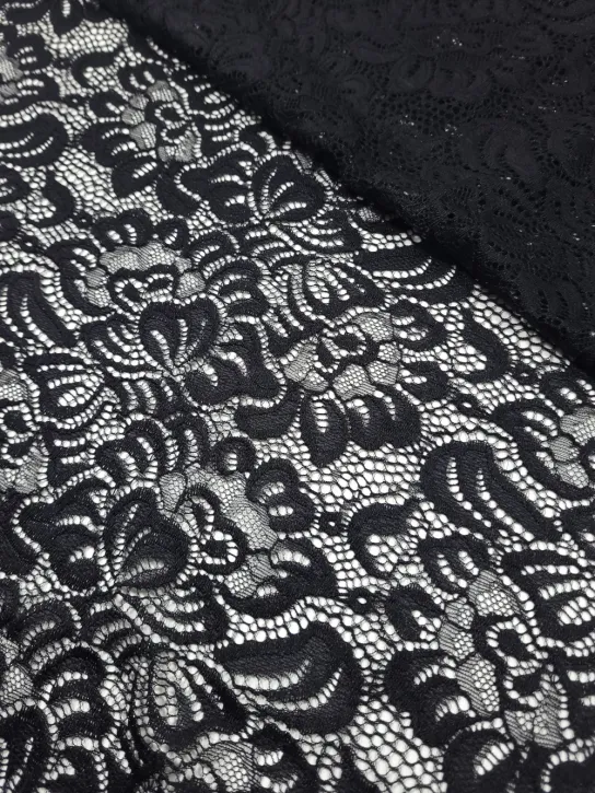 Koronka 👗 gipiura czarna w kwiaty na sukienkę ✂ YardTkaniny ✂