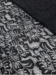 Koronka 👗 gipiura czarna w kwiaty na sukienkę ✂ YardTkaniny ✂