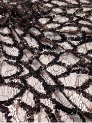 Koronka 👗 gipiura czarna w kwiaty na sukienkę ✂ YardTkaniny ✂