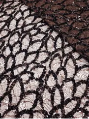 Koronka 👗 gipiura czarna w kwiaty na sukienkę ✂ YardTkaniny ✂