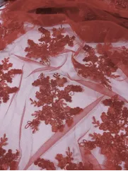 Koronka tkanina - bordo