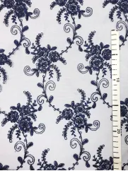 Koronka 👗 gipiura w kwiaty na sukienkę granantowy ✂ YardTkaniny ✂