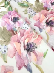 Szyfon👗 delikatna tkanina na sukienkę różowe groszki  ✂ YardTkaniny ✂