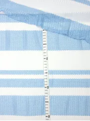 Tkanina  👗ażurowa materiał na sukienkę pasy błękit ✂ YardTkaniny ✂