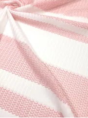 Tkanina  👗ażurowa materiał na sukienkę pasy błękit ✂ YardTkaniny ✂