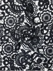 Koronka 👗 materiał w kwiaty do wycinania czarny  ✂ YardTkaniny ✂