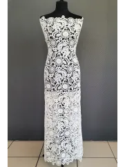 Koronka 👗 materiał w kwiaty do wycinania ecru  ✂ YardTkaniny ✂