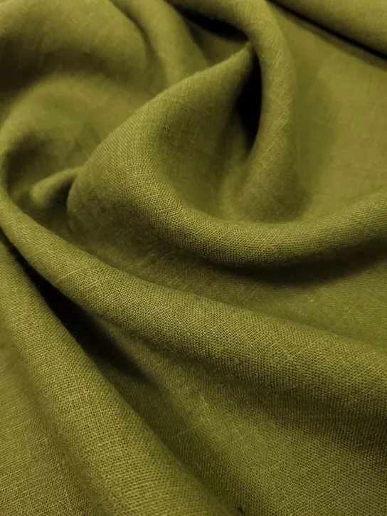 Tkanina len 👗 materiał naturalny na sukienkę khaki  ✂ YardTkaniny ✂