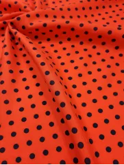 Wiskoza 👗 materiał na sukienki w białe kropki  ✂ YardTkaniny ✂