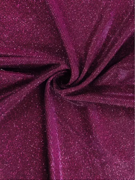 Lurex Błysk 👗 magiczny materiał sukienkowy burgund ✂ YardTkaniny ✂
