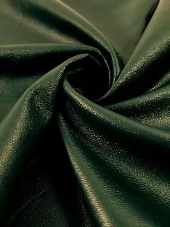 Eko skóra 👗 miękki materiał z welurem butelkowa zieleń ✂ YardTkaniny ✂